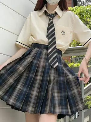Puding bear original ~ Chucha jk uniform skirt Orthodox dress half-length plaid skirt plaid skirt school supply feeling ~ small cute style