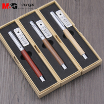 Morning Light High Value Middle Sex Pen Log Rod Pluck Lid Middle Sex Pen Metal Sign Pen Walnuts Flowers Pear Wood 5 0 Black
