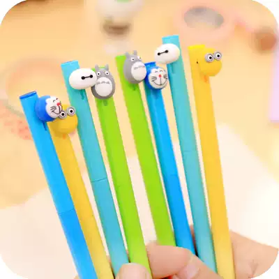 Korean version of stationery Dianshi Meng pet Lu station team water-based pen 0 5mm cute press cartoon black color rod gel pen