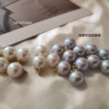 Six Year Old Bride Wedding Accessories Pearl Button Small Fragrance Shirt Button Swallow Texture Imitation Pearl Button Hanging Bead Shirt Button Cheongsam Button