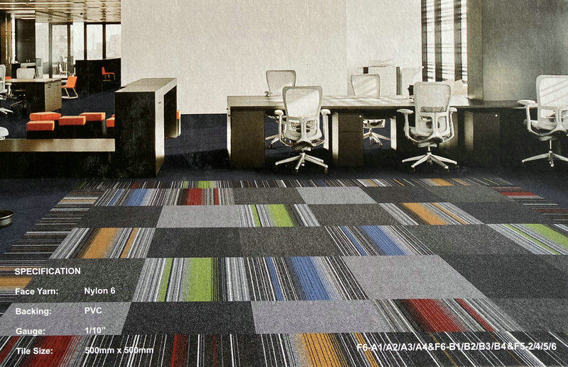 Factory direct square cloakroom spot office square billiard room block nylon flat ring pvc carpet f5