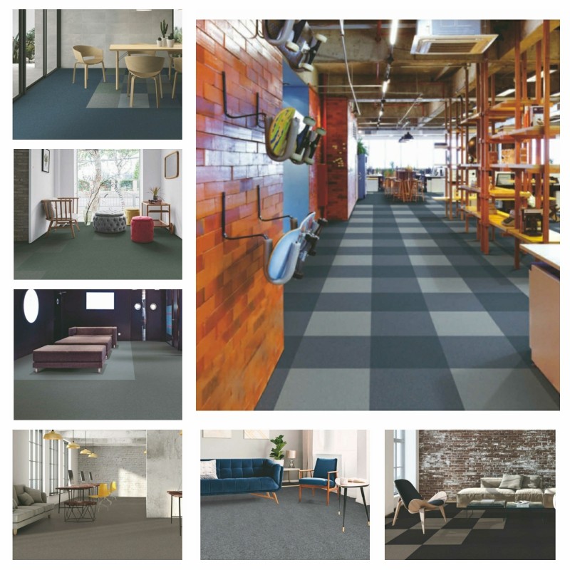 Giant East New Style China Wind Square Machine Woven Nylon Meeting Room Yangtze Office Carpet Engineering Carpet