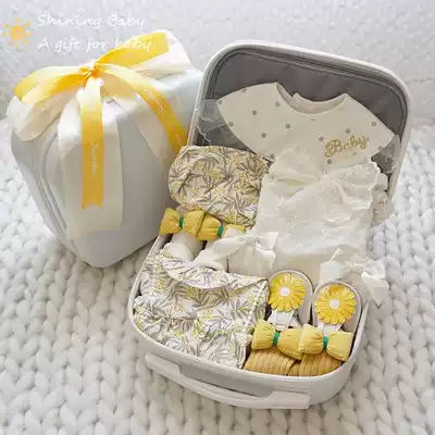 Newborn baby clothes gift box set Western princess dress female baby pure cotton full moon gift 100-day-old autumn