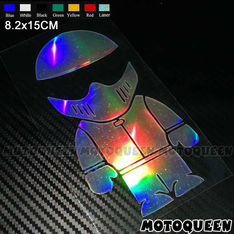 Card opening to traffic flashlight Motor Bottle Locomotive Decoration Tank Side Case Wind head body tail scratched reflective patch paper applidge