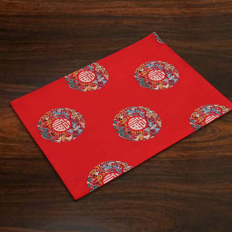 Field Brocade Brocade Brocade Double Bowl Mat Chinese Red Wood Dining Cushion Dining Cloth Table Mat Western Dining Mat Cloth Art Cup Mat Insulation Mat