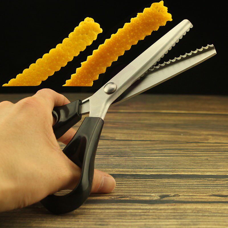 Wine Surgery Stainless Steel Intoxicology Serrated Floral Lace Scissors Bar Cocktail Orange Zest Lemon Water Peel Ornament Tools