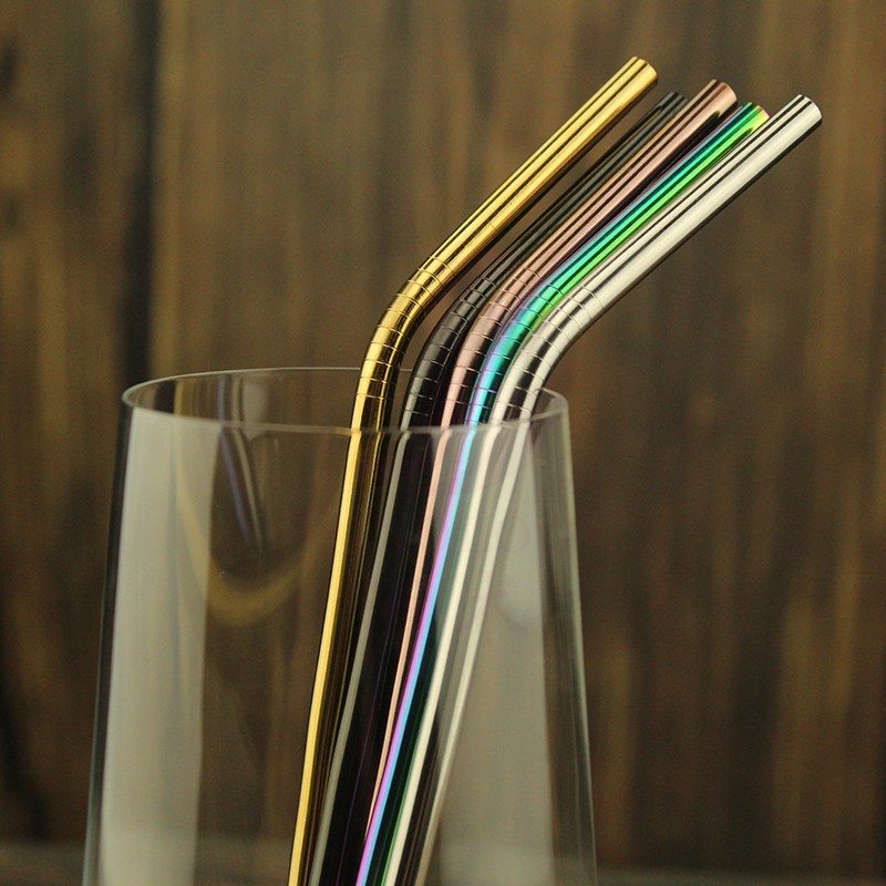 Wine Bar 304 Stainless Steel Straws Home Creative Colorful Mojito Cocktail Decorative Siphon