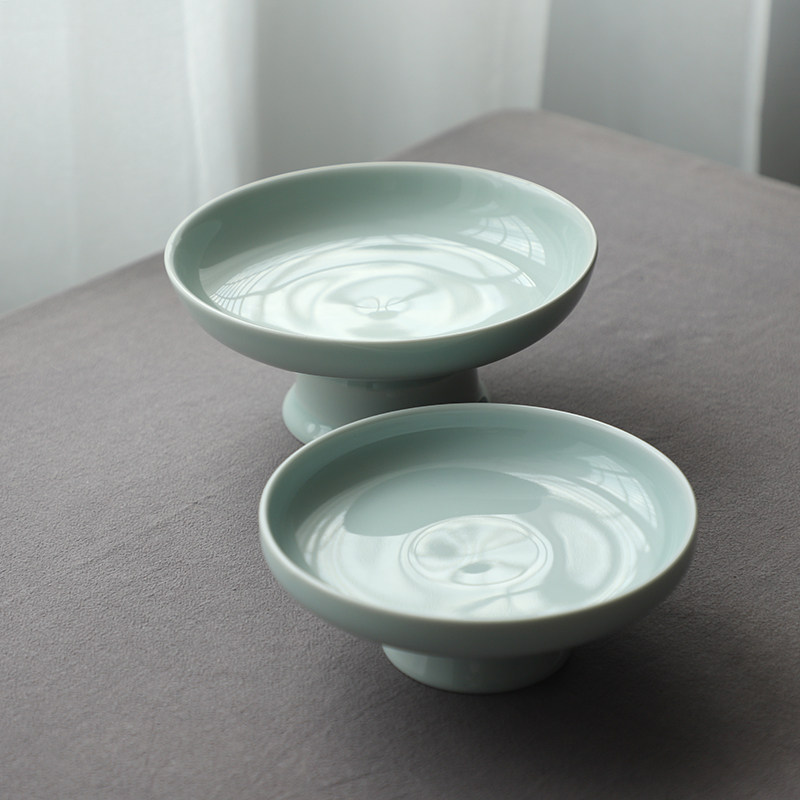 Landscape a Jingdezhen Ceramic high-footed fruit inventory heart plate High-footed fruit plate Chinese living room tea table