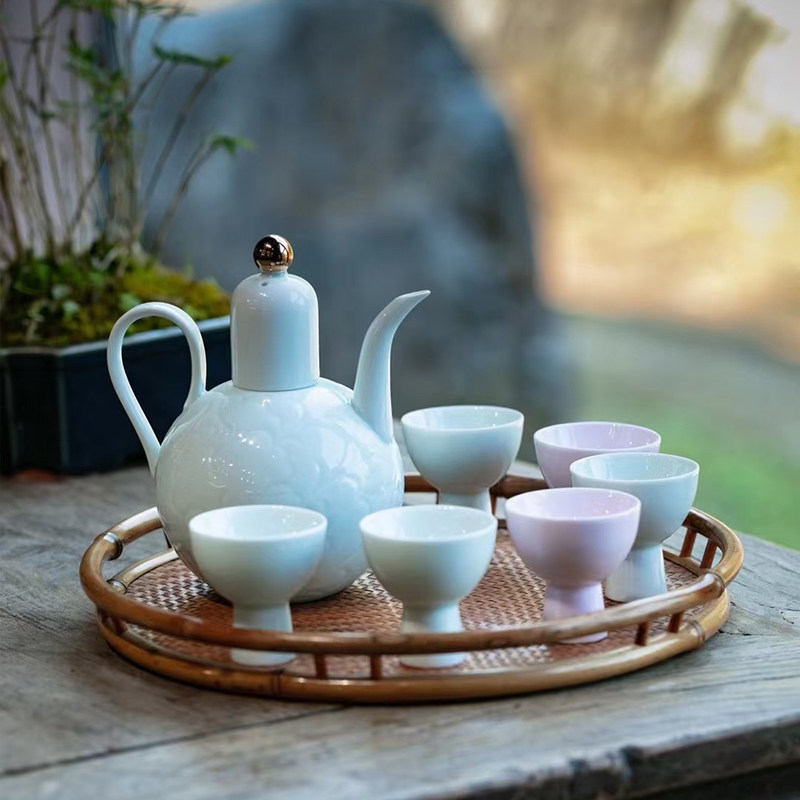 Landscape a Song style Chinese wine jug Wine for home Ceramics Wine with New Year's gift suit Dream Wallaby with the same pot-Taobao