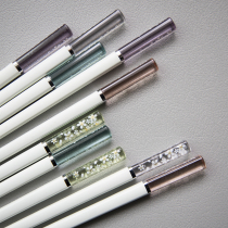 A colorful cherry blossom Crystal alloy chopsticks one person chopsticks home high temperature resistant chopsticks White five pairs