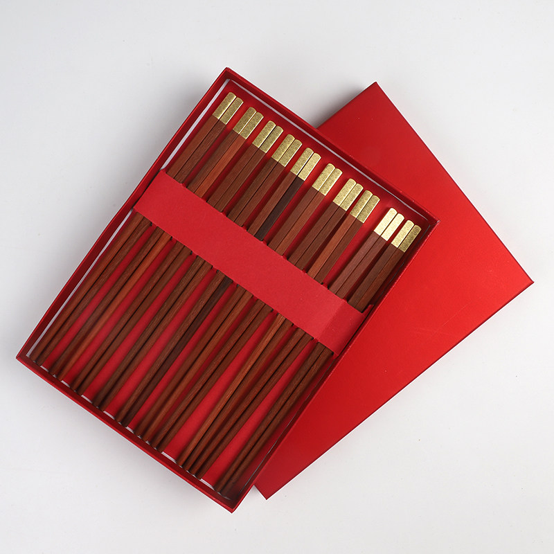 Landscape One red sandalwood chopsticks Chinese style Home Practical 10 Double Dress Box Pure Solid Wood No Lacquer environmentally friendly 25 cm-Taobao