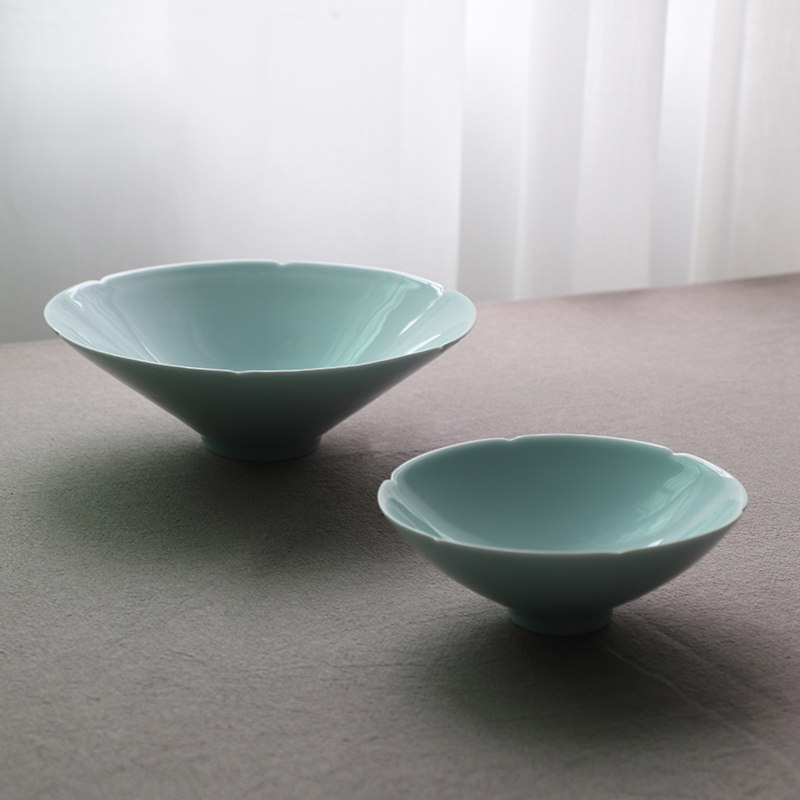 Landscape One bucket Bamboo Hat Bowl Movie Green porcelain Jingdezhen Ceramic tableware Home Vegetable Bowl 8 Inch Plate Small Soup Bowl Noodles Bowl-Taobao