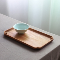 Shanshui a handmade solid wood tray for household Japanese pizza tray rectangular dinner plate Ruyi tea set pot pot holder