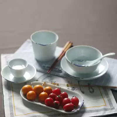 Shanshui a ceramic platter rice bowl with instant noodles soup bowl plate club hotel tableware set set Chinese style Chinese style