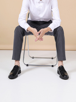 Leather shoes mens Korean version trendy genuine leather mens business positive clothing pointy casual leather shoes Inn wind wedding groom shoes man