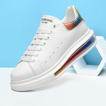 Mckun Petty White Shoes Mens Tide 2020 New Summer Han Edition 100 Hitch Air Cushion Thick Bottom Mckun Genuine Leather Heightening Board Shoes Men