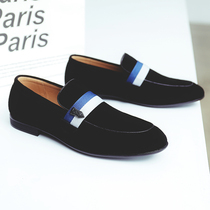 Anti-suede cow leather bean-bean shoes male tide Summer 100 lap breathable Inn One foot pedal sloth man Lefoe shoes mens casual leather shoes