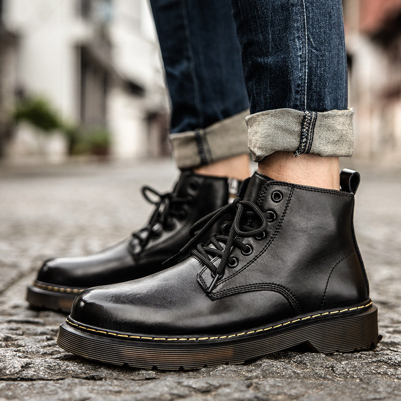 Martin Boots Gauge British Ferry Leather Boots Boots in Boots Boots in Autumn and Winter Hundred Tide Shoes