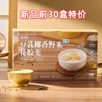 Sams Club Meirujiao Soy Milk Coconut Fragrance Wild Rice Fish Gum Soup 252g*6 New Food Dessert Supermarket