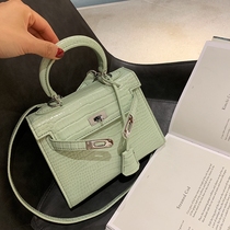 Bag women's 2021 new crocodile Kelly bag shoulder slung small bag fashion casual women's handbag
