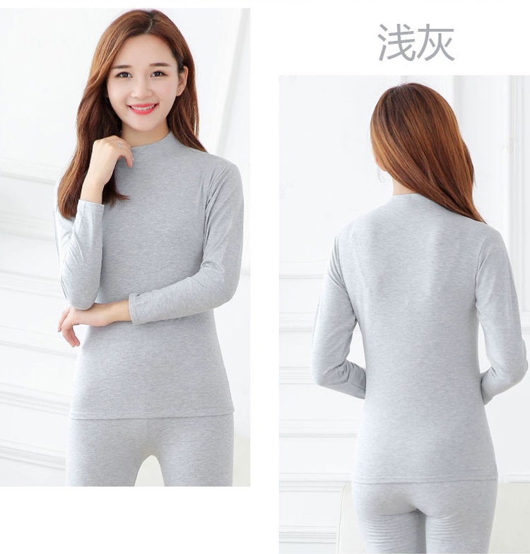 Trong quần cổ cao mùa thu Qiuqiu quần trung và bà già cotton nữ đồ lót nhiệt mẹ áo len XL màu đen bộ dài tay nữ trung niên