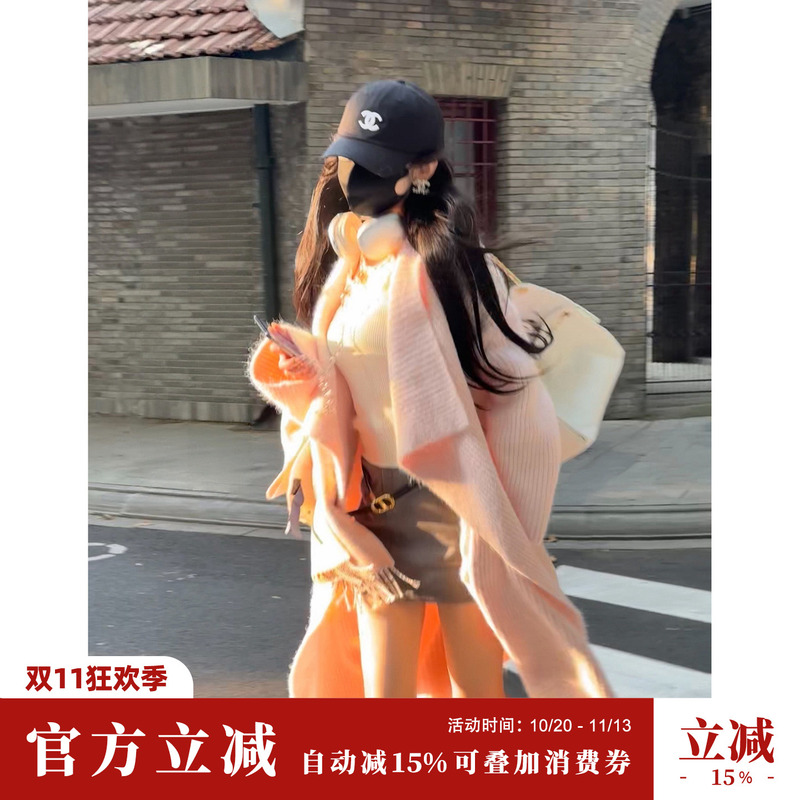 Syqiao/Yaqiao【Cloud Harbor】Autumn and Winter Lazy Loose-Fitting Large Lapel Shawl Wool Sweater Coat Syqiao/Yaqiao【Cloud Harbor】Autumn and Winter Lazy Loose-Fitting Large Lapel Shawl Wool Sweater Coat