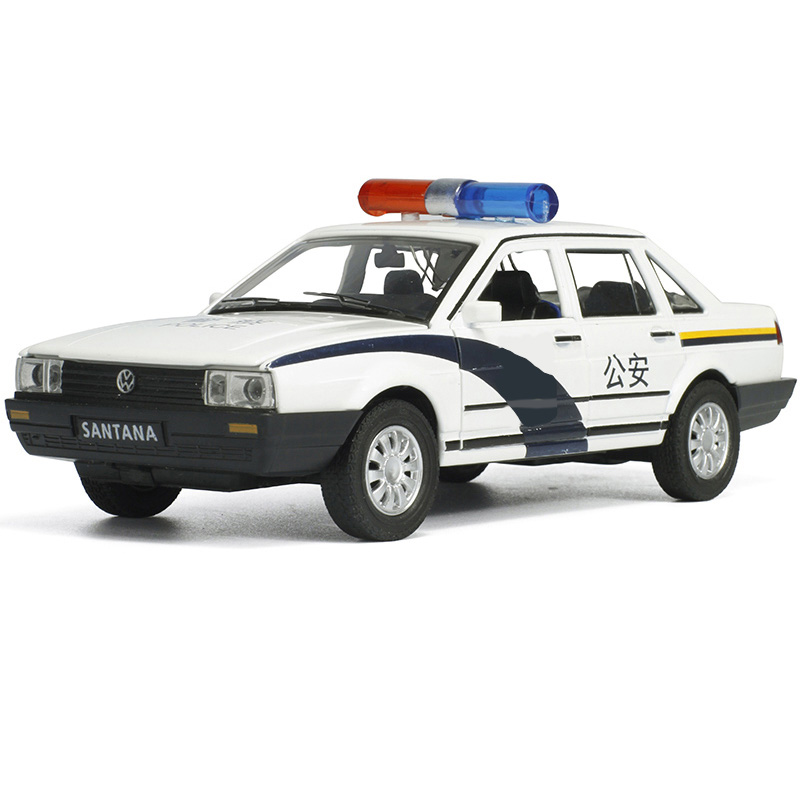 1 32 Foss Santana police car coach car toy car toy car model audible and visual back-force children car model