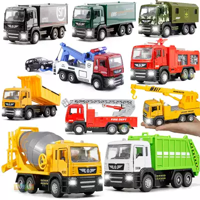 Water tank simulation engineering truck garbage truck mixer crane dump truck crane dump truck fire ladder truck express car model toy