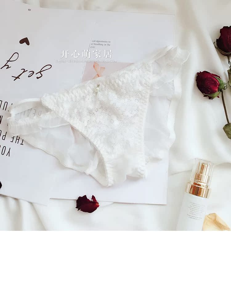 Hoa thêu ngọt ngào em gái màu rắn eo thấp gợi cảm trong suốt nữ tam giác đồ lót cô gái đồ lót 2 màu lựa chọn chip đẹp cho nữ