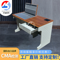 Factory direct sales custom computer desk Monitor host can be hidden with drawers Desktop flip computer desk Training table