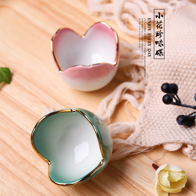 Day Style Ceramic Cutlery Japan Front Dish Small Dish Day Stock Nine Palace Gecko Dish Creative Cute Flower Rare Dish