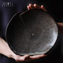 Foreign trade export Japanese clay pottery series side dish home retro Japanese Diamond fabric plate Japanese Sabre plate