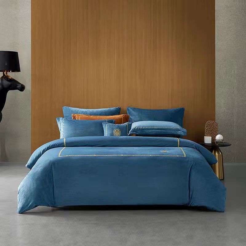 Mengjie mousse velvet four-piece set Grace Tiger Tiger Shengwei thickened milk velvet tulip mousse velvet fragrance