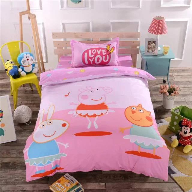 bộ đồ giường ký túc xá quảng cáo ba mảnh yêu thích phim hoạt hình mẫu khăn trải giường chăn trẻ em - Bộ đồ giường trẻ em