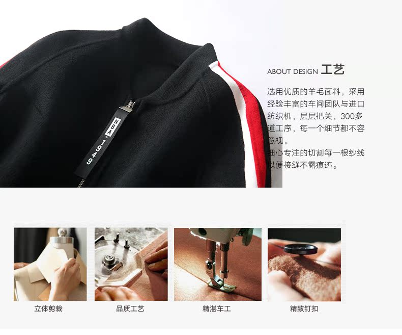 Mùa thu và mùa đông mới hai mặt phiên bản Hàn Quốc của sinh viên nước hoa nhỏ 100% len thủ công áo khoác cashmere áo khoác mùa đông nữ