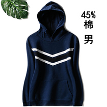 Pullover jacket mens sweater hooded mens and womens foreign trade thick white bar casual sweatshirt tide brand loose hoodie men