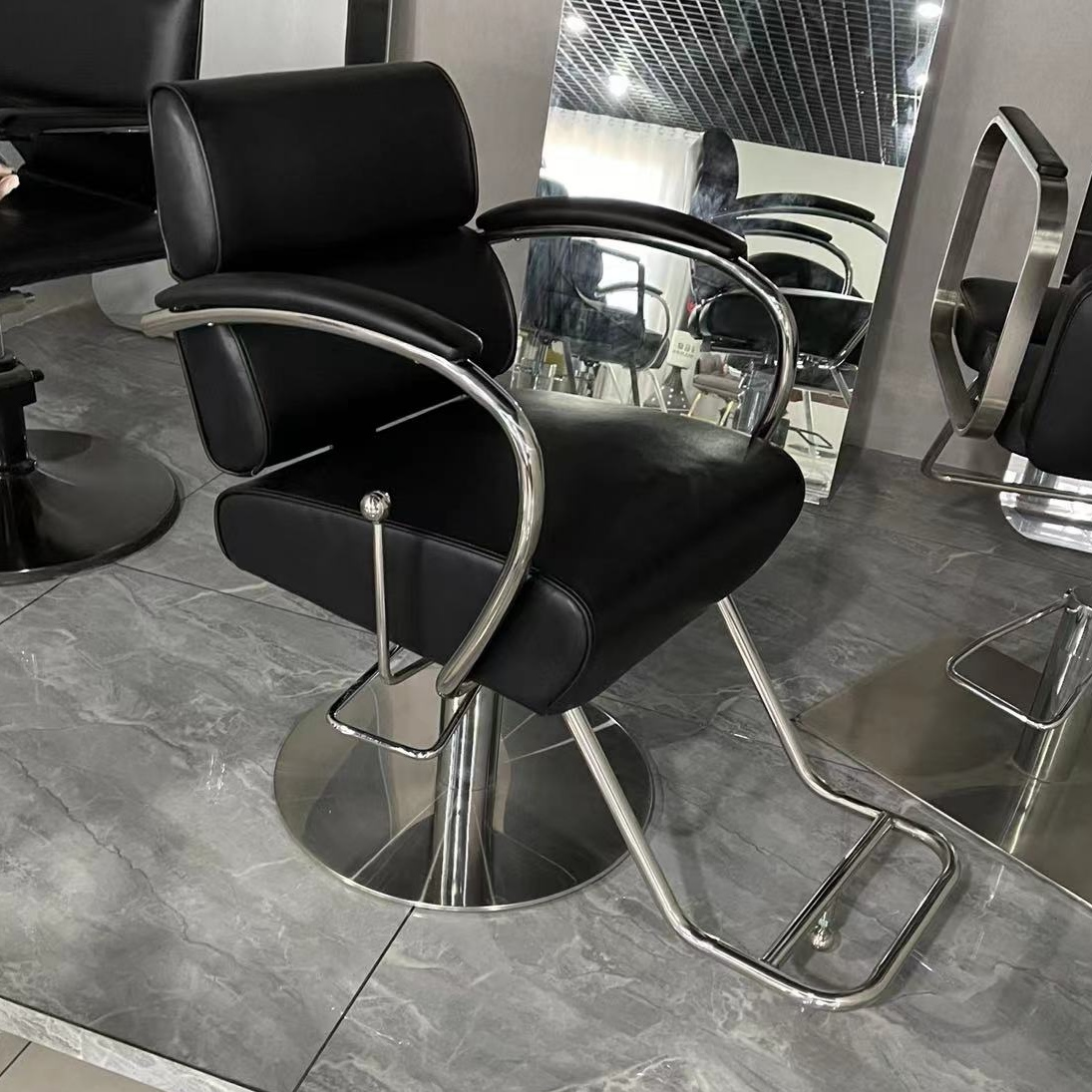 Possible To Put Down Hair Salon Professional Beauty Hair Chair Mesh Red Fashion Haircut Chair Tide Shop Lifting Swivel Hairdreschshop Hairdreschery Chair