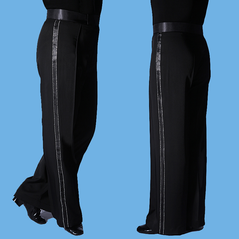 Bright diamond Latin dance pants male dance national standard competition performance pants Latin pants sailor jitterbug men's ballroom dance
