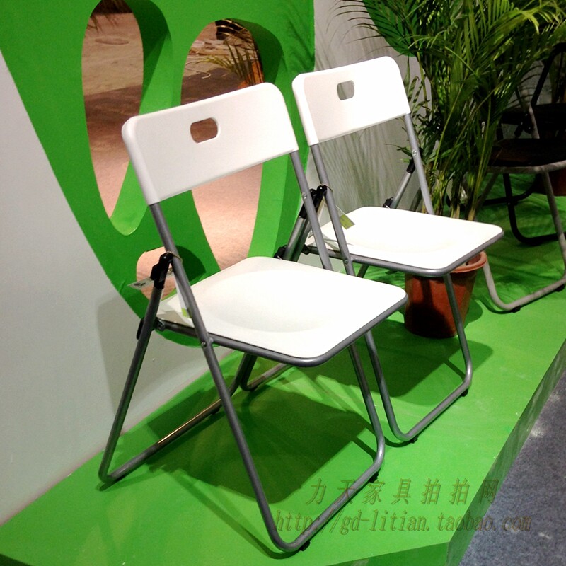 Folding chair Plastic backrest Dining chair Adult home reception chair Conference chair Left and right splicing plastic chair Office chair