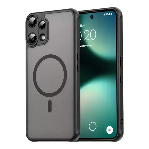 Smoked Translucent Magnetic Ring Matte Black Bumper iPhone Case for iPhone 17, 16, 15, 14 and 13