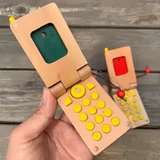 Японская элитная деревянная реалистичная интеллектуальная игрушка, раскладной красный мобильный телефон, 2 цветов