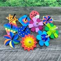 Kid Fumei Home Limited export high - end wooden nostalgia traditional toy floral gyroscope in Germany