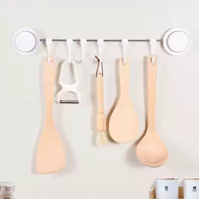 Punch-free suction cup adhesive hook Wall Wall kitchen rack stainless steel adhesive hook a row of long strip dressing room creativity