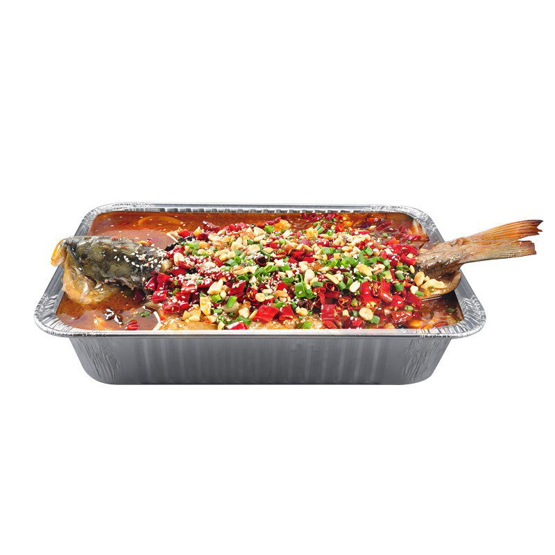 Babyguest disposable tin paper box 10 aluminum foil box fast food packing box large rectangular lobster grilled fish out-of-the-box