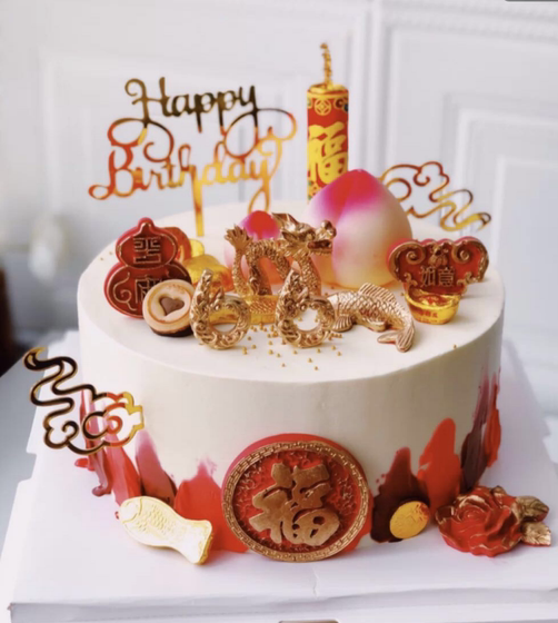 翻糖巧克力硅胶模具 中式祥云金鱼鲤鱼浪花竹子福寿生日蛋糕装饰