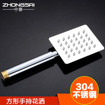 304 Stainless Steel Pressurized Handheld Large Shower Water Heater Shower Head Bathroom Bath Lotus Sprayer