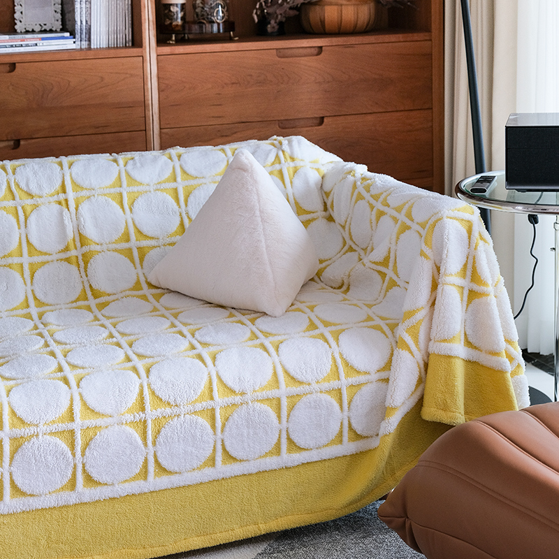 Sofa cover sofa cover towel cover cloth summer Nordic simple suede sofa cushion fabric plush anti-cat scratch winter style