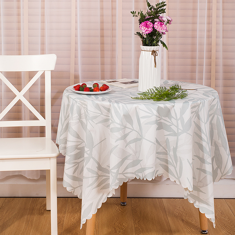 Nordic rectangular tablecloth waterproof tea-free tablecloth PVC plastic table mat round table cloth