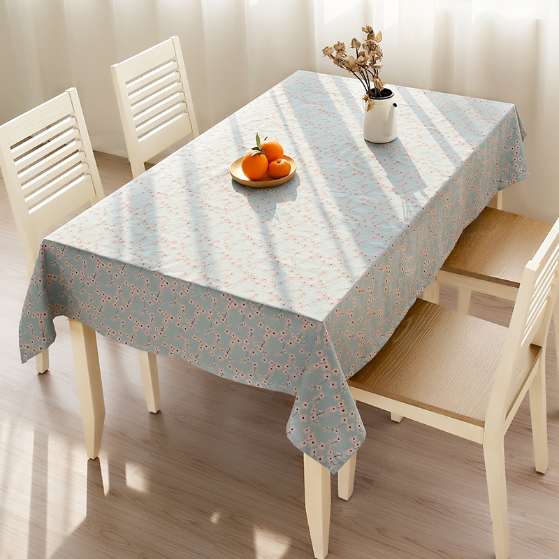 Three-dimensional printing cotton and linen tablecloth fabric pastoral small fresh desk rectangular tablecloth living room coffee table cover towel