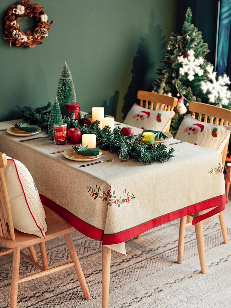 New Year Spring Festival Christmas Red tablecloth Tea table cloth Round table tablecloth American Round table cloth Rectangular household